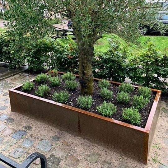 Cortenstaal plantenbak - Rechthoek - 200 x 100 x 40 cm - Gelast - Zonder bodemplaat