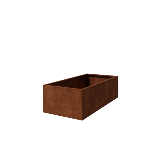 Cortenstaal plantenbak - Rechthoek - 200 x 100 x 60 cm - Gelast - Zonder bodemplaat