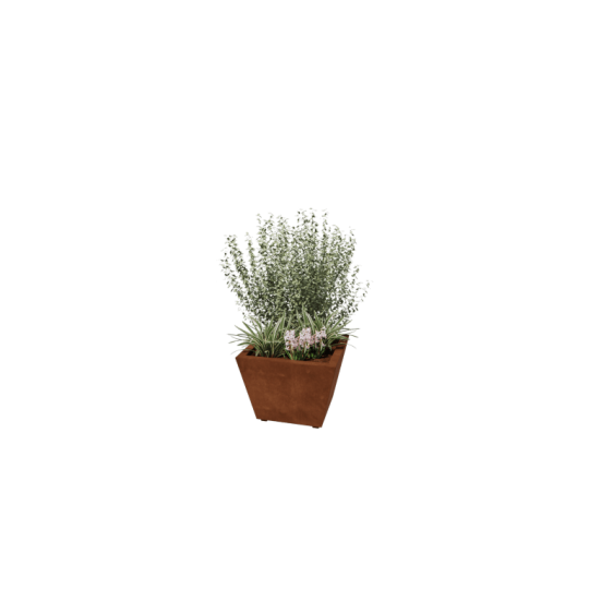 Cortenstaal gelaste plantenbak Cone 60 x 60 x 40 cm met bodem