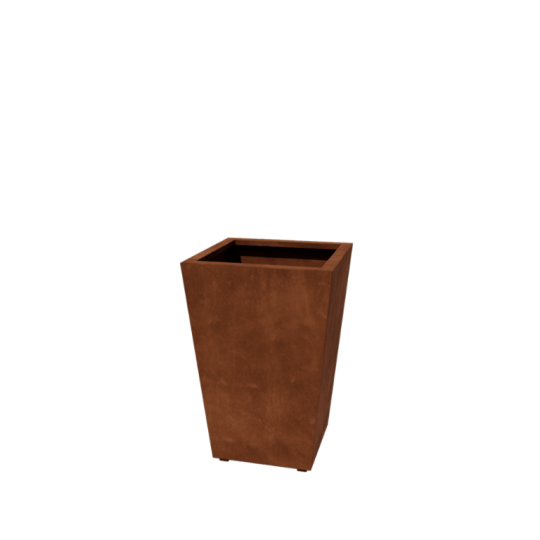 Cortenstaal gelaste plantenbak Cone 60 x 60 x 80 cm met bodem