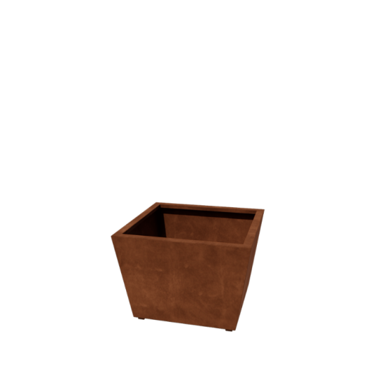 Cortenstaal gelaste plantenbak Cone 80 x 80 x 50 cm met bodem