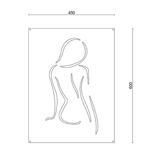 Cortenstaal wanddecoratie Vrouw - small