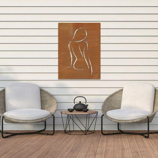 Cortenstaal wanddecoratie Vrouw - large