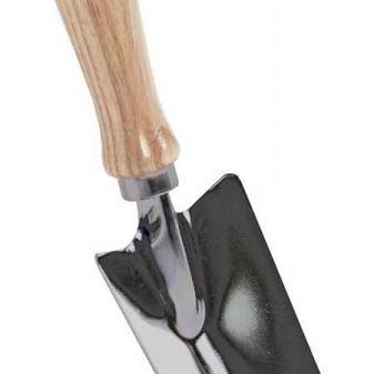 Talen Tools – Verplantschepje – Verzinkt staal – Smal – Essenhouten handvat