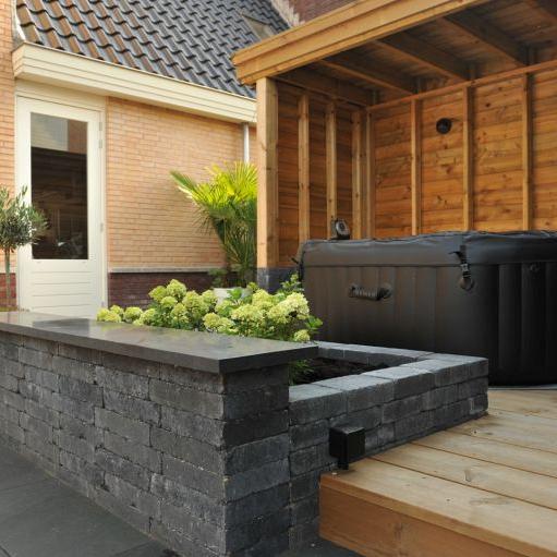 Vijverrand 100x20x3 cm Black (6 zijdes verzoet, 8 facetranden)