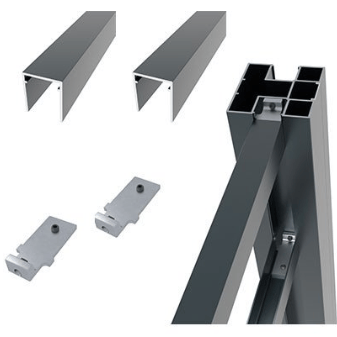 Boston Alu U-lijst start/top  RAL9005 2,5x3x175 cm zonder connectoren