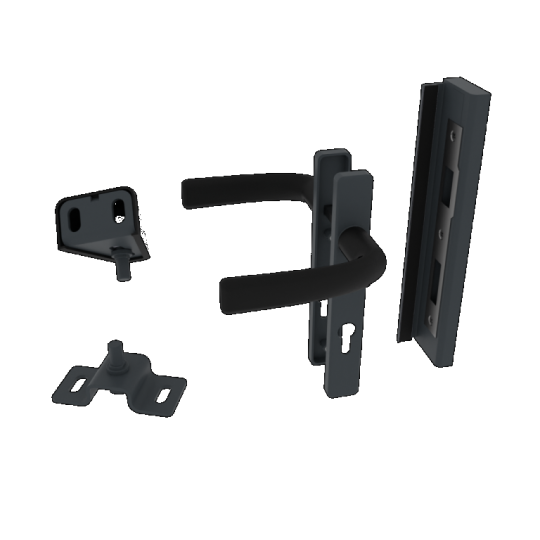 Boston alu vulbaar poortframe 98x183 cm RAL9005 incl insteekslot