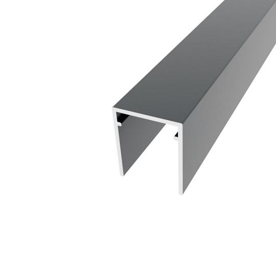 Boston Alu U-lijst start/top  RAL9005 2,5x3x175 cm zonder connectoren