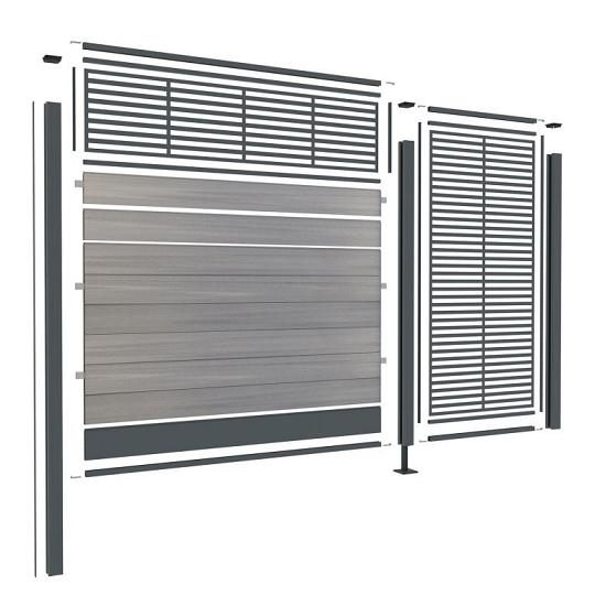 Boston alu Klikprofiel 6x2,4x190 cm RAL9005 tbv alu H paal L-190 cm