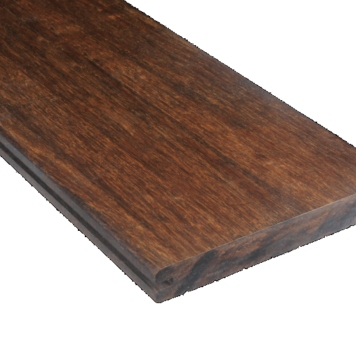 FelixWood Thermo Bamboe Melody plank 1,8x10,3x186 cm dark  grof/glad-Woca voorgeolied clip-kops tong