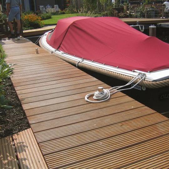 Bangkirai terrasplank glad/grof Premium 2,5x14,5x396 cm bruin