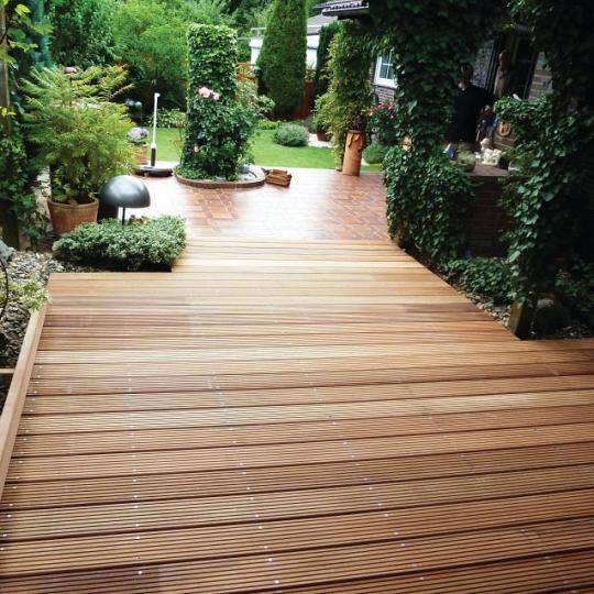 Bangkirai terrasplank glad/grof Premium 2,1x14,5x305 cm bruin