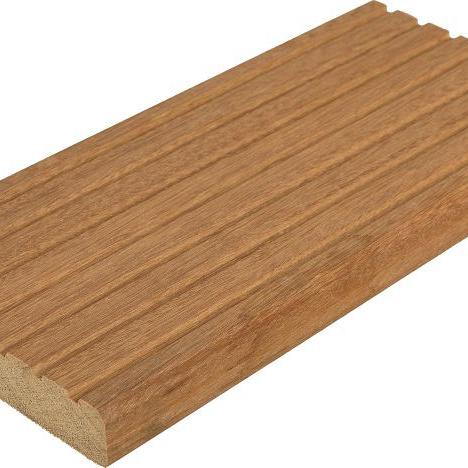 Bangkirai terrasplank glad/grof Basic 2,5x14,5x488 cm bruin