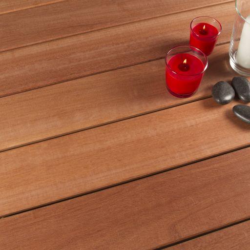 Afri-kulu terrasplank glad Hybrid P131  KD18% Premium 2,1x14,5x455 cm roodbruin