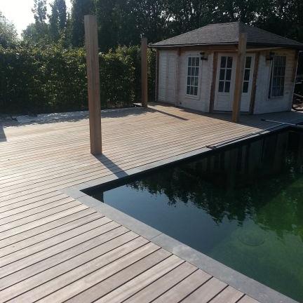 Afri-kulu terrasplank glad Hybrid P131  KD18% Premium 2,1x14,5x305 cm roodbruin