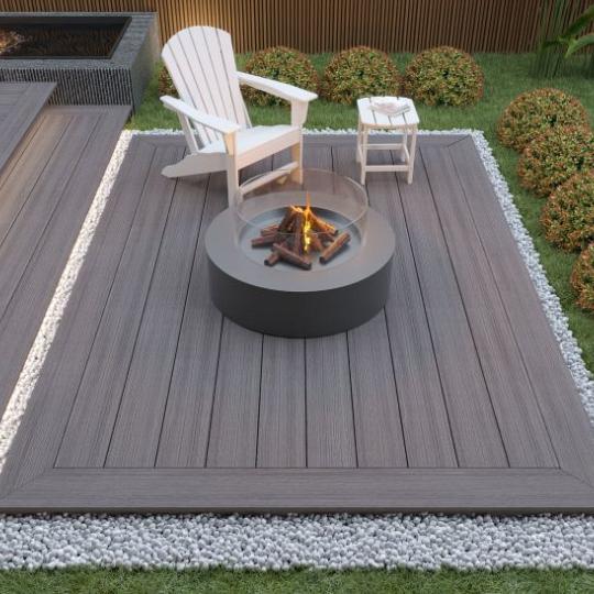 NewTechWood HKC co-extrusie dekdeel massief old world, 2,3 x 21 x 400 cm, Silver Ash.