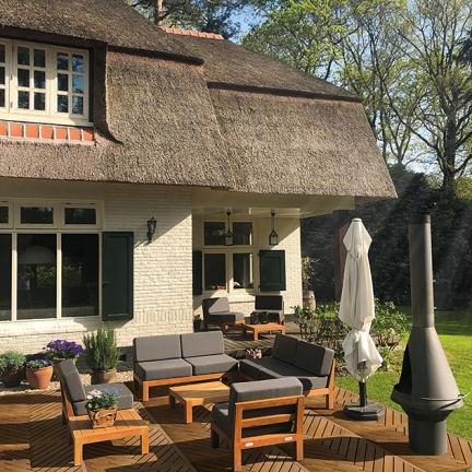 Elephant visgraat terrastegel hardhout FSC 3×100×100 cm vlak geschaafd