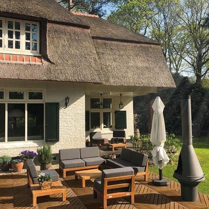 Elephant visgraat terrastegel hardhout FSC 3×50×50 cm vlak geschaafd