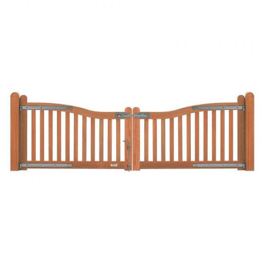 Elephant poort Belvedere dubbel Bangkirai hardhout 4,5x300x100 cm – golf incl. beslagset 008996