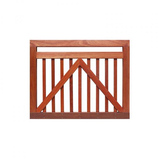 Elephant poortje industrieel Bangkirai hardhout 3,2 x 100 x 80 cm – naturel geolied, RVS geschroefd