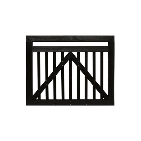 Elephant poortje industrieel Bangkirai hardhout 3,2 x 100 x 80 cm – zwart gelakt RVS geschroefd