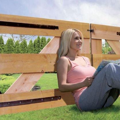 Elephant dubbele tuinpoort Douglas FSC 4,5×300×100 cm – inclusief beslagset