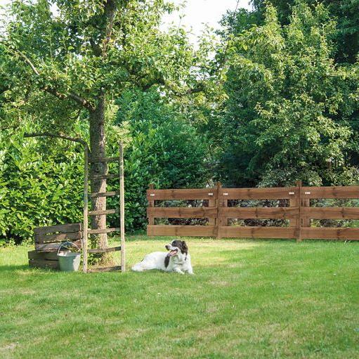 Elephant tuinhek bruin verduurzaamd Grenen FSC 3x120x70 cm – horizontale planken