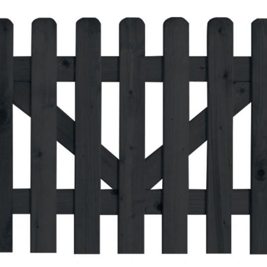 Elephant Poortje Vuren FSC Zwart Gelakt 3,2 x 100 x 80 cm – Vlak Geschaafde Lamellen