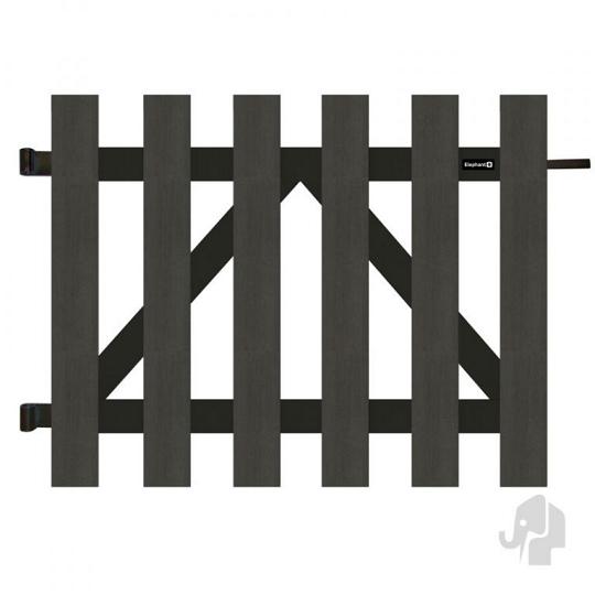 Elephant poortje Luxe houtcomposiet FSC/GRS aluminium antraciet 100 x 80 cm