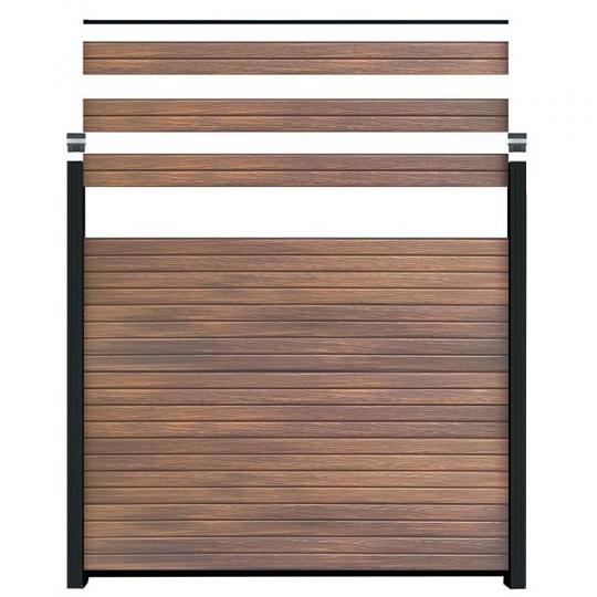 Elephant Paal Modular Zwart – Gepoe­dercoat Aluminium 6,8 x 6,8 x 270 cm (Geassembleerd) voor Scherm