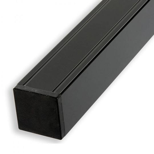 Elephant geassembleerde paal aluminium met kapjes – 6,8x6,8x272 cm – antraciet gepoedercoat met hout