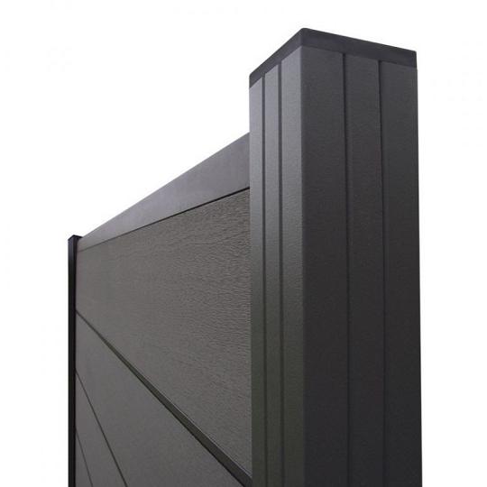 Elephant geassembleerde paal Modular/M&M aluminium 6,8x6,8x270 cm antraciet – voor een schutting van