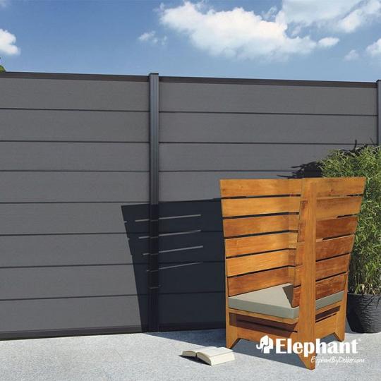 Elephant geassembleerde paal Modular/M&M aluminium 6,8x6,8x180 cm antraciet – voor een schutting van