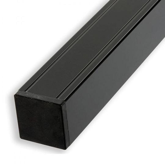 Elephant geassembleerde paal aluminium met kapjes – 6,8x6,8x135 cm – zwart gepoedercoat met houten k