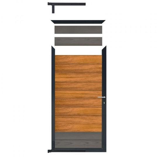 Elephant Tuindeur Kit Mix&Match Aluminium Antra 4x90x180 cm – Antraciet met Krukken, Slot en Beslag