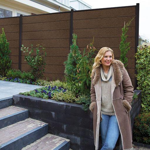 Elephant lamel Mix&Match houtcomposiet FSC – Co-extrusion Natural dark brown (2 stuks)