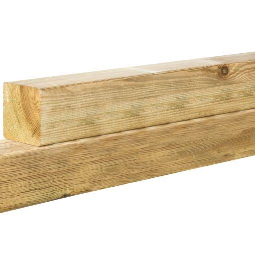 Midden-Europees vuren geschaafde paal 6,7 x 6,7 x 270 cm, groen geïmpregneerd.