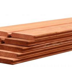Douglas plankenscherm blokhutprofiel inclusief afdekkap 187 x 224 cm, onbehandeld.