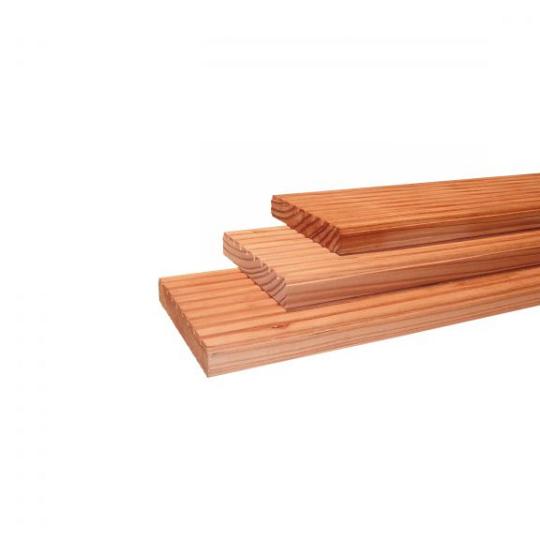 Douglas geschaafd dekdeel, 1 zijde grof, 1 zijde fijn profiel, 2,4 x 13,8 x 300 cm, groen geïmpregne