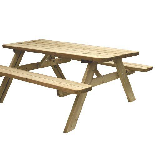 Picknicktafel Easy – 40 mm dik, groen geïmpregneerd, handzaam opklapbaar