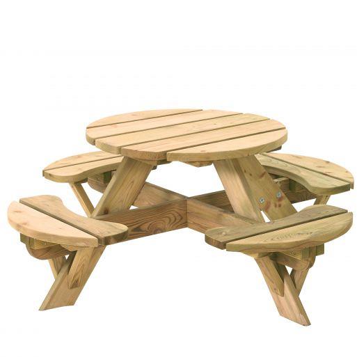 Kinderpicknicktafel Rond Jimmy – Groen Geïmpregneerd Hout