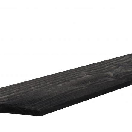 Douglas Zweeds rabat 1 zijde geschaafd, 1 zijde fijnbezaagd 1,0-2,1 x 16,5 x 500 cm, zwart gedompeld
