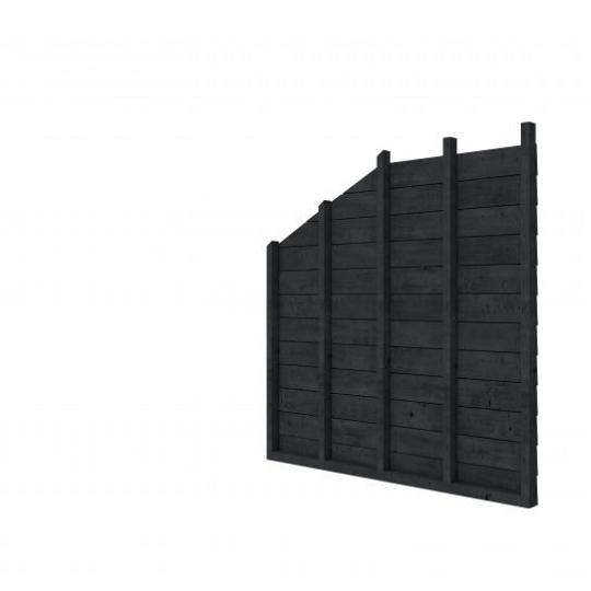 Vuren wandpakket t.b.v. enkelzijdige zijwand kapschuur Comfort, zwart geïmpregneerd.