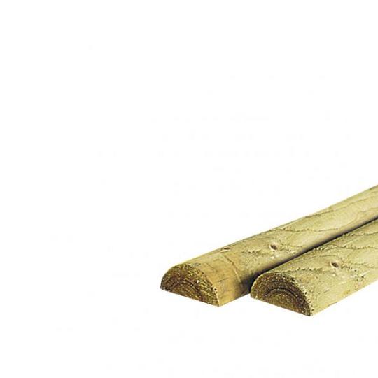 Halfronde regel twee zijden haaks gekort, Ø 7 x 250 cm, groen geïmpregneerd.