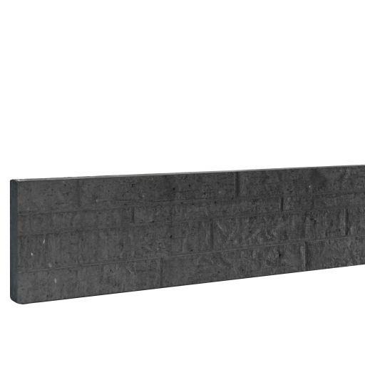 Betonplaat dubbelzijdig rotsmotief 36 x 3,5 x 184 cm – Antraciet ongecoat