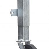 Steunwiel voor houten poort, geveerd – hoogte 38 cm