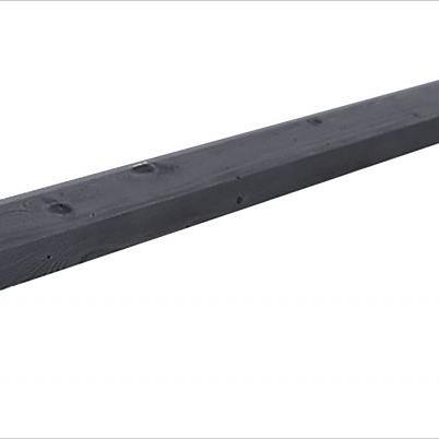 Grenen geschaafde afdekkap met sponning (6,2 cm) 3,5 x 8,5 x 180 cm t.b.v. rechtscherm, zwart gedomp