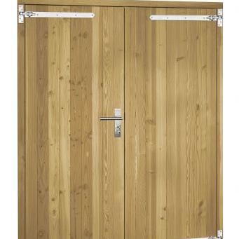 Douglas dubbele dichte deur inclusief kozijn, 168 x 201 cm, groen geïmpregneerd.