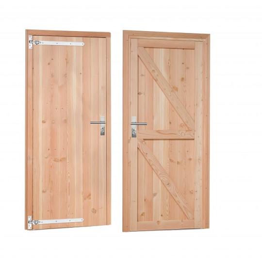 Douglas enkele dichte deur inclusief kozijn, linksdraaiend, 90 x 201 cm, kleurloos geïmpregneerd.