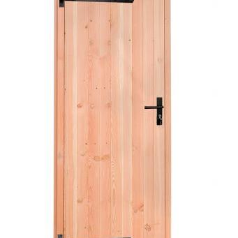 Douglas enkele deur met zwart beslag inclusief kozijn, linksdraaiend, 90 x 201 cm, kleurloos geïmpre